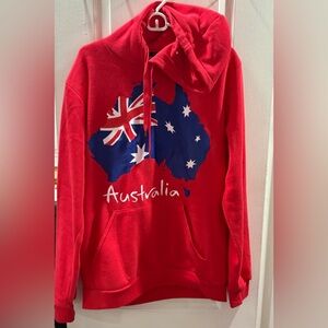 Red Australia Map Hoodie Sweater